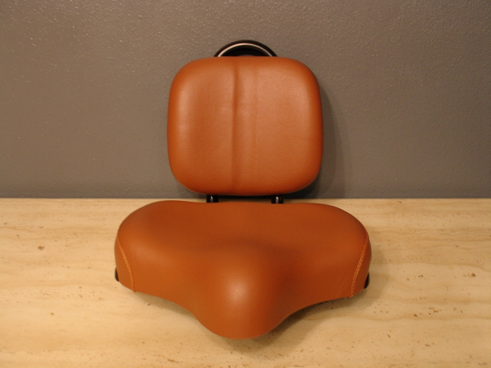 Bicycle Seat Saddle Brown Large Comfort Adjustable Back Rest Beach