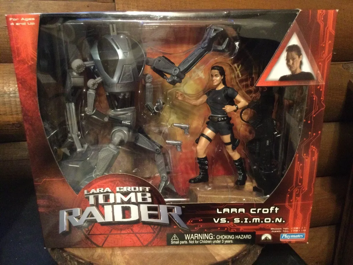 LARA CROFT VS SIMON + RAID GEAR TOMB RAIDER MOVIE FIGURES PLAYMATES SEALED  2001