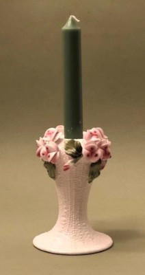 Single Vintage Taper Candle Holder with a Floral Crown made by Formano / Germany