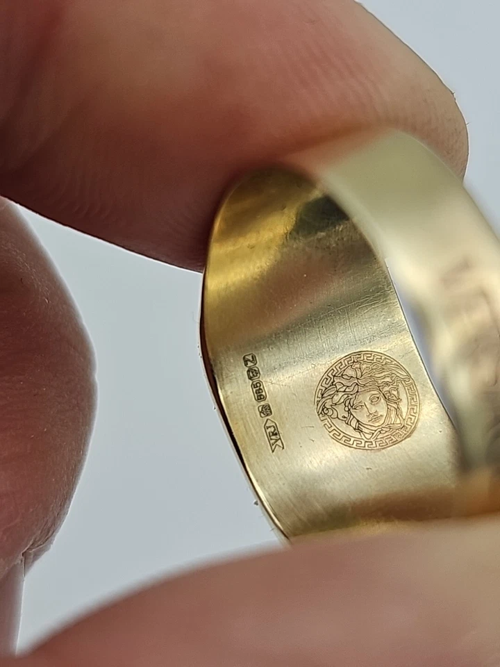 Anillo Versace Oro 14ct y Rubí Damas Talla T1/2 Sello Vintage Foto 4 de 4