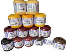 Lot of 15 Coats Aunt Lydia's Classic Crochet Thread Size 10 Color Assortment