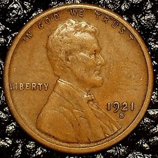 1921-S Lincoln Cent ~ VERY FINE (VF) Condition ~ COMBINED SHIPPING!
