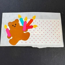 Vintage Mrs Grossmans 1986 BIRTHDAY CANDLE TEDDY BEAR LABEL Stickers By the Yard