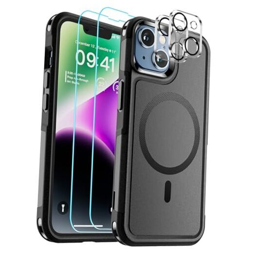 Magnetic for iPhone 14 Case, (Compatible with MagSafe)(12FT Magnetic Black