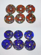 Hand Crafted Glass Coins - Assorted size / Pattern / Colors - 12 Coins per Pack