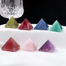 Natural Quartz Crystal Pyramid Chakra Healing Energy Gemstone Tower Unique Decor