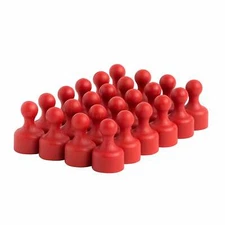Strong Heavy-Duty Red Plastic Magnetic Push Pins (24 Pack)