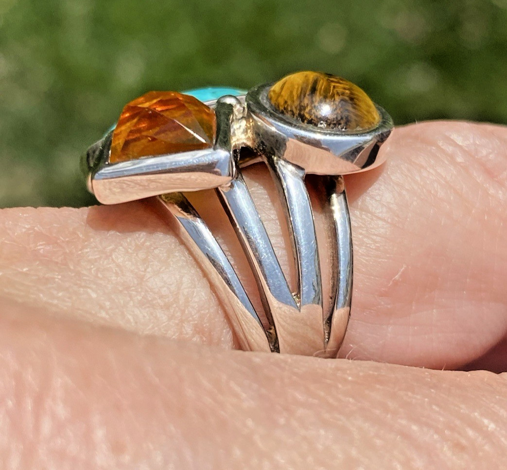 Barre Sterling Silver Statement Ring Turquoise Ci… - image 7