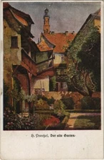 Old postcard Rothenburg - The Old Garden GERMANY (1075994)
