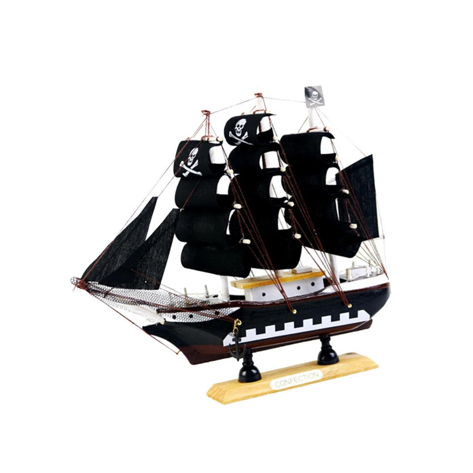 Modellschiff Holz Schiffsmodell Flaggschiff Piratenschiff 24cm Antik-Stil #1 - Bild 4 von 4