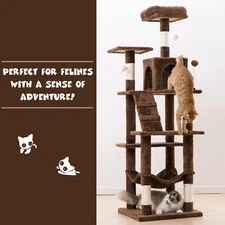 63.8'' Cat Tree Tower for Large Cat Condo Scratching Post Pet House Kitty Play