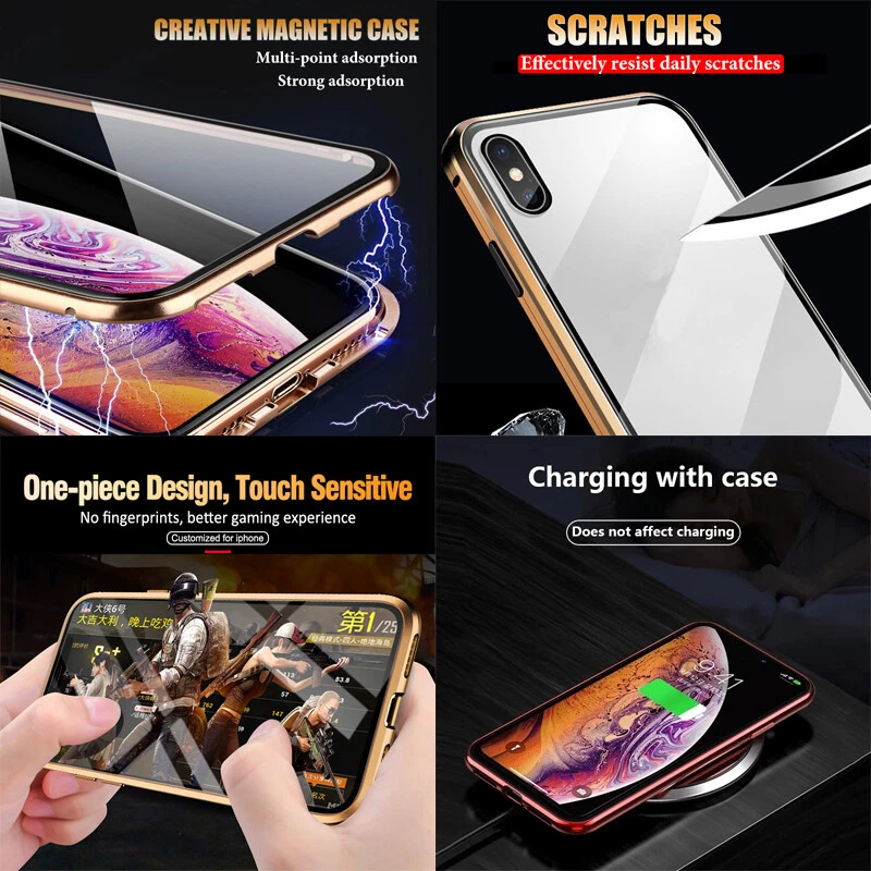 Magnetic Full Cover Screen Protector For iPhone 17 16 15 14 13 12 Pro MAX PLUS - Image 4 of 4