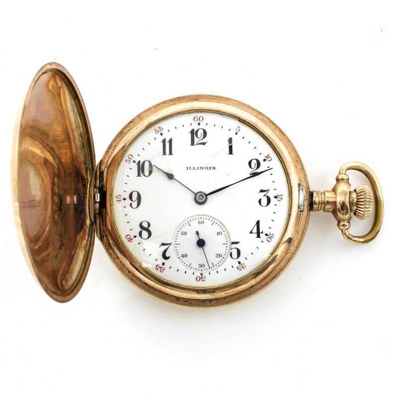 1921 Illinois Central 12s 17j 45mm Subdial White Dial Pocket Watch #WB5780-4