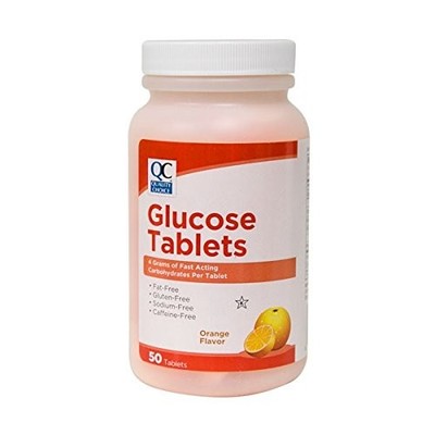 5 Pack Quality Choice Glucose Orange Flavor 50 Tablets Each