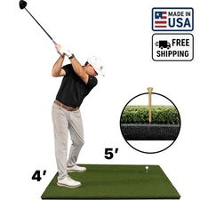 USA-Made 4'x5' Golf Hitting Mat – Nylon, Shock-Absorbing Foam, Use Real Tees