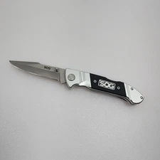SOG Fielder Folding Pocket Knife Lockback Plain Edge Black G10 Grip