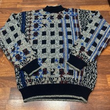 Vintage 90s/80s Retro style sweater with geometric pattern size men  s large