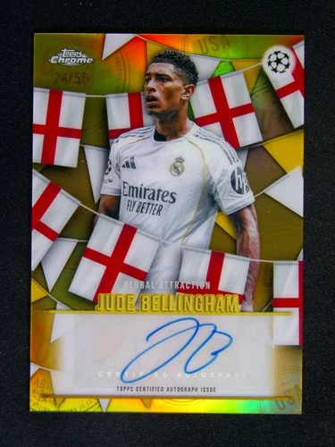 2025-26 Topps Chrome UCC Jude Bellingham Global Attraction Auto Gold /50