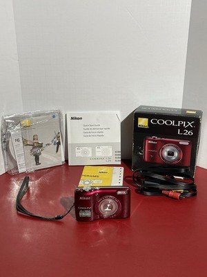 Red Nikon Coolpix L26 Digital Camera 16.1 MP 5x Optical Zoom Parts