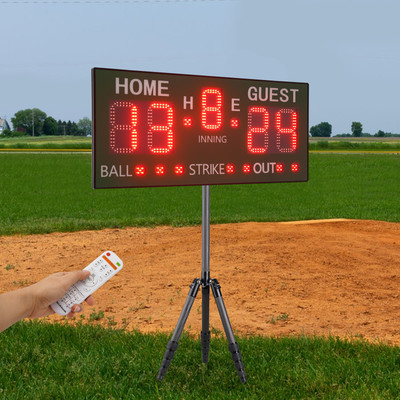 Green Baseball Five-Digit Scoreboard LED Display Tabletop Electronic Scoreboard