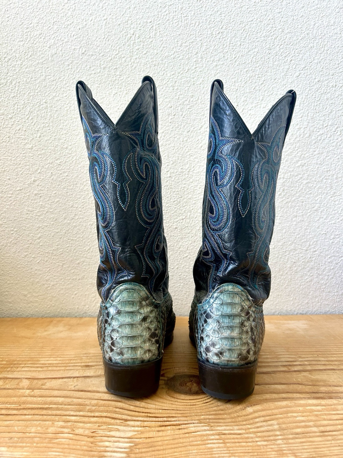 TWO PAIR VTG Dan Post Back Cut Python Snakeskin C… - image 4