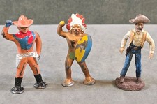 Vintage Lead Toy Lot: Barclay Cowboy Manoil Indian Chief Grey Iron Pod Feet