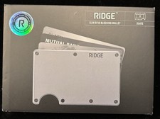 New Ridge Slim RFID Blocking Wallet Slate Gray With Cash Strap