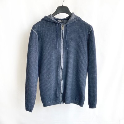 Indicode Indigo Full Zip Hoodie Mens 2XL Blue Recycled Cotton Blend Texture