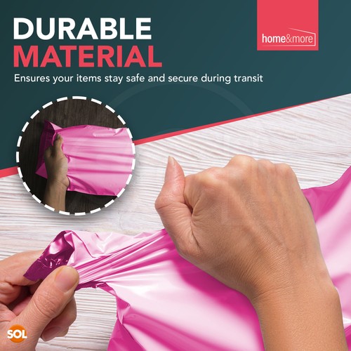 50 Pink Mailing Bags Mixed Sizes Strong Plastic Postal Mail Parcel Postage Poly - Afbeelding 7 van 9
