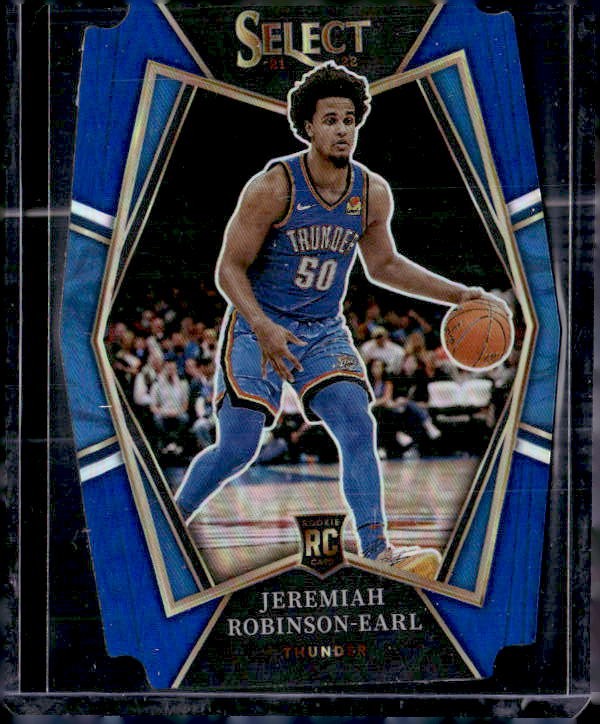 2021-22 Panini Select #182 Jeremiah Robinson-Earl Blue Prizms Die Cut #/249