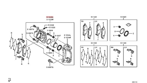 Complete Brake Caliper Front Left for Mitsubishi PAJERO SPORT KS5W 3.0 - Picture 3 of 11