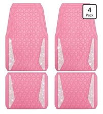 Bling Car Mats Diamond Rubber Floor Mats Full Set Anti-slip Pink