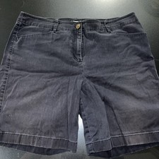 J Jill Shorts Womens 10 Blue Live In Chino Flat Front Mid Rise Stretch