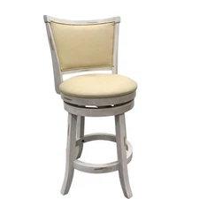 Beckett Upholstered Swivel Seat Barstool - Set of 2 - Sand - Cream Upholstery
