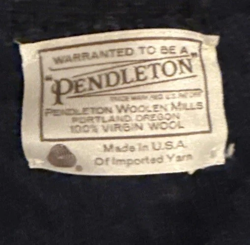 Pendleton Mujer 100% Lana Cárdigan Suéter Gris/Azul Bordado Flor Pequeño Foto 2 de 4