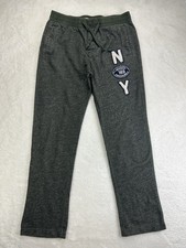 VTG Abercrombie Fitch Sweatpants Mens Medium Y2K Varsity NY Embroidered Open Hem
