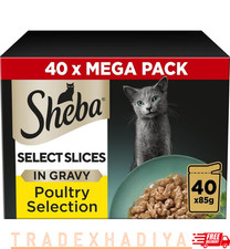 Select Slices Cat Wet Food Poultry Selection in Gravy 40x85g Pack of 1 4.85 per kilo