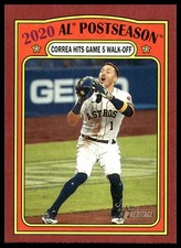 2021 Topps Heritage #23 2020 AL Postseaon Correa Game 5 walk-off Red Parallel
