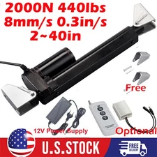 12V 2000N 8mm/s 440lbs 2"~40" 1000MM Stroke Fast Linear Actuator IP65 Waterproof