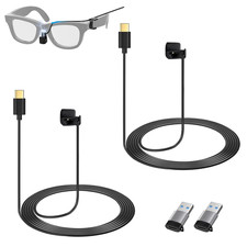2-Pack USB C Charging Cable for Ray-Ban Meta Wayfarer Smart Glasses, Magnetic Co