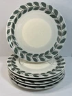 Set of 6 Hand-Painted Vintage Redwing Ardennes Stoneware 10" Dinner Plates Green