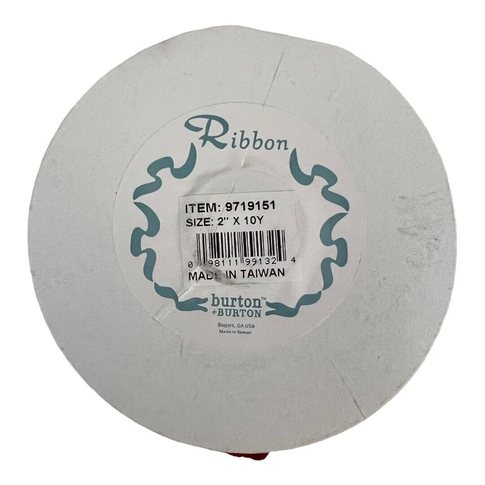 Burton & Burton #16 Red Burlap Wired Ribbon~2" x 10 Yards~Craft Sewing L2 11 - Image 4 of 4