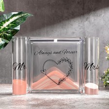 Wedding Unity Sand Kit 12 oz Square Glass Jar Outdoor Wedding Sand Ceremony A...