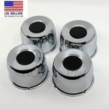 4 Chrome Steel Short Push Through Center Caps 4.25 Center Bore Trailer Rims Bk 4 Chrome Steel Short Push Through Center Caps 4.25 Center Bore Trailer Rims Bk