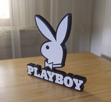 Playboy Logo Display Sign 3D Printed Free Sta...