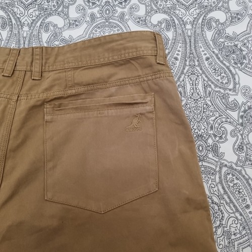 Kangol Mens Cropped Chino Style Shorts 100% Cotton Size XL Brown Vintage - Picture 6 of 7