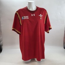 Wales Rugby World Cup 2015 Shirt Under Armour WRU Home Jersey Red Mens