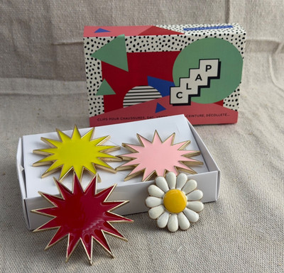 Clap Paris Jewelry Clip Set - Sunbursts & Daisy - Made in France