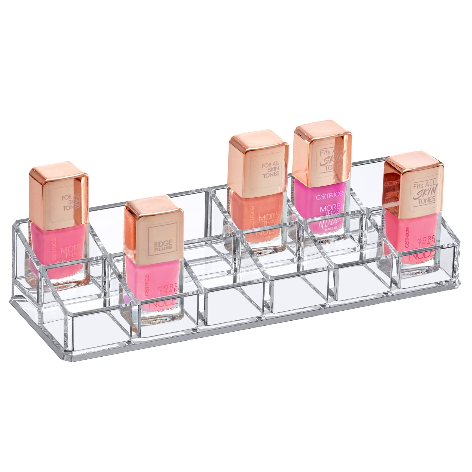 - Glamour - 12-Slot Acrylic Nail Polish Organizer, Lipstick 