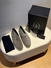 Sneakers espadrillas 100% autentiche Prada scamosciate grigie UK 10 EU 44 £ 710 BN